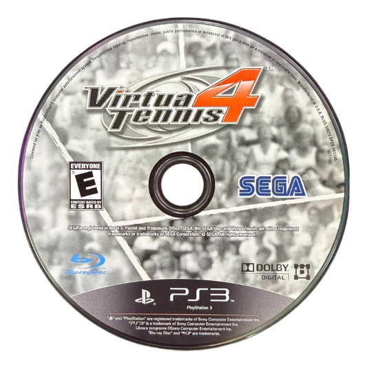 Virtua Tennis 4 PS3 Sony PlayStation 3 tennis sports game arcade style tennis simulation SEGA ATP WTA licensed players career mode exhibition matches multiplayer competitive tennis gameplay motion control support PlayStation 3 software video game title disc