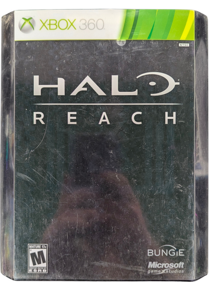 Halo Reach Limited Edition Xbox 360 X360 video game featuring first person shooter gameplay Noble Team Spartan soldiers Covenant alien battles futuristic military combat campaign storyline customizable Spartan armor energy weapons plasma rifles vehicle combat Warthog driving multiplayer matchmaking Firefight survival mode Forge map creation and Limited Edition collectible packaging classic Xbox 360 sci fi shooter action retro video game collection collectible gaming appeal front cover