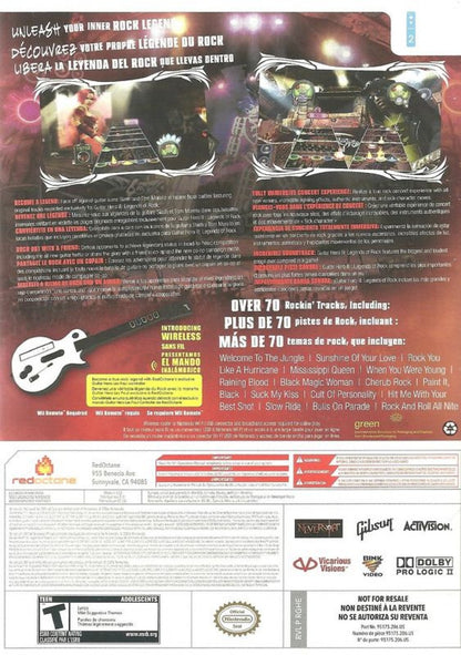 Guitar Hero III: Legends of Rock back cover art for Nintendo Wii (Wii) video game