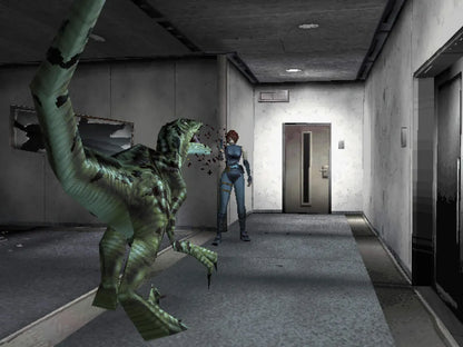 Dino Crisis PlayStation 1 survival horror game Regina and dinosaurs third-person combat puzzle solving futuristic setting gameplay