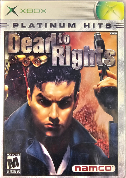 Dead to Rights Platinum Hits Xbox XBOX for action shooter video game fans featuring third person combat cinematic police storyline intense gunfights hand to hand combat K9 companion gameplay slow motion action urban crime missions collectible gaming appeal front cover art