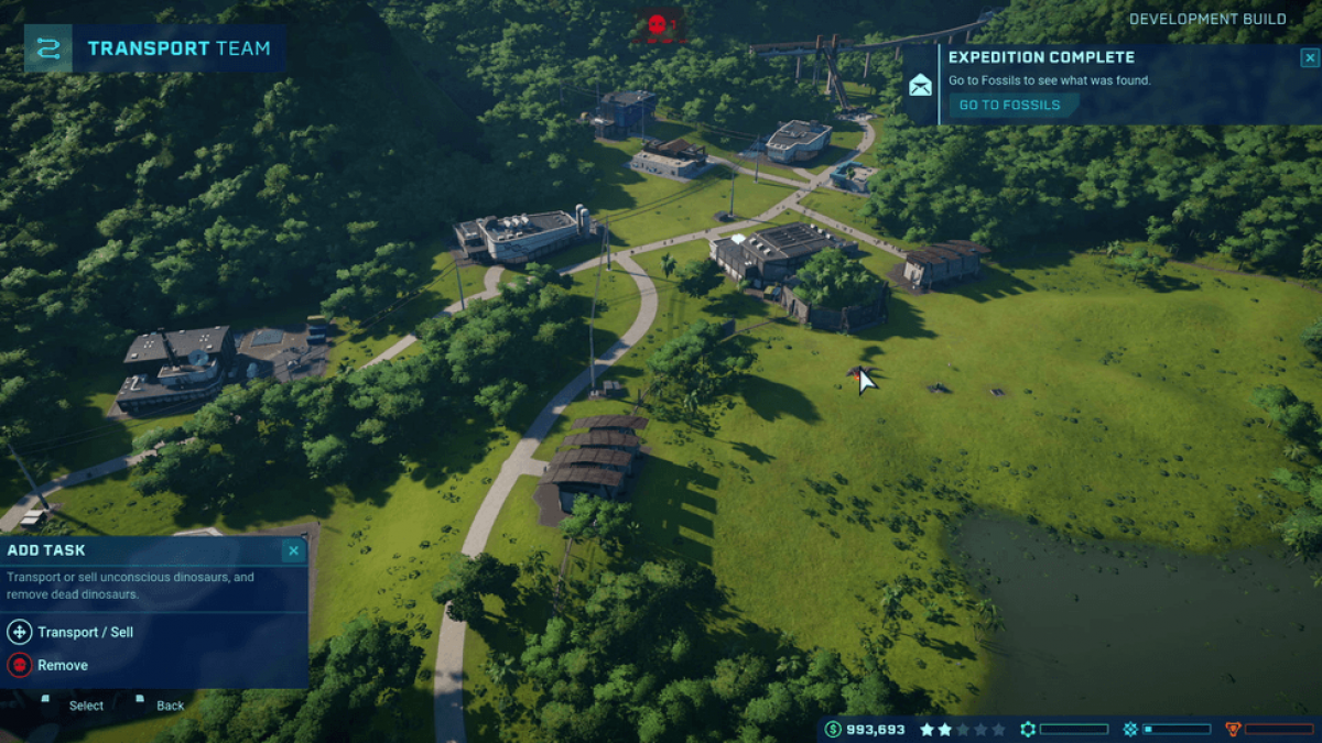 Jurassic World Evolution PlayStation 4 PS4 park management simulation video game building dinosaur theme park on five islands researching DNA creating dinosaurs from films containing herbivores carnivores enclosures guest facilities Sabertooth games gameplay