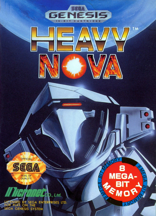 Heavy Nova Sega Genesis retro video game fighting game cover art (1991)