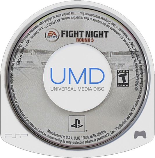 Fight Night Round 3 UMD disc cover for PlayStation Portable video game