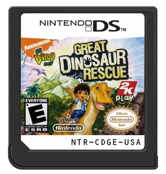 Go Diego Go! Great Dinosaur Rescue cartridge art for Nintendo DS (DS) video game
