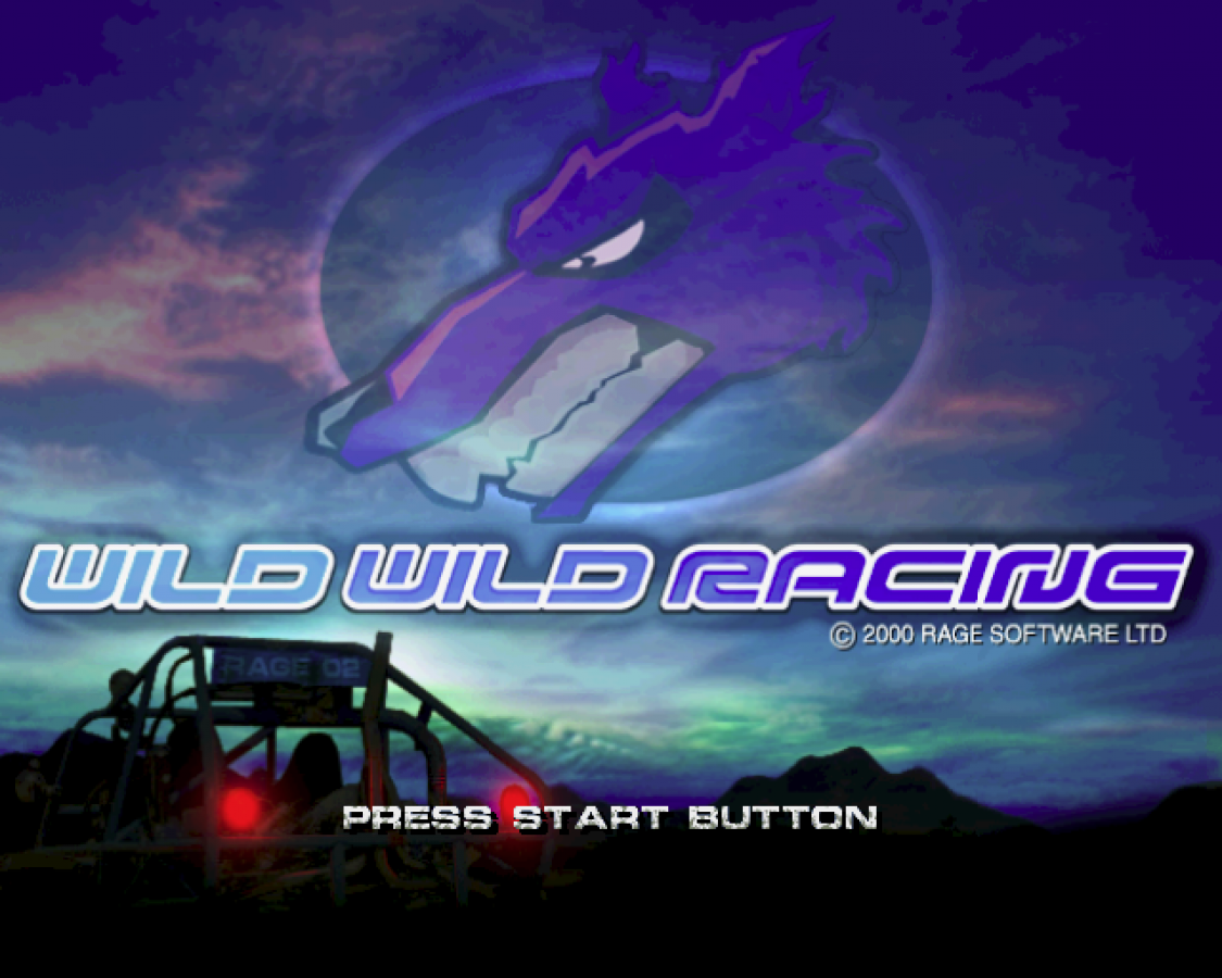Wild Wild Racing – PlayStation 2 (PS2) start screen for racing retro video game
