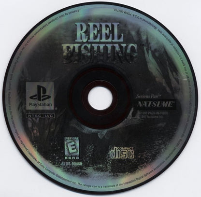 Reel Fishing [Greatest Hits] disc cover art for PlayStation 1 (PS1) fishing video game. 
