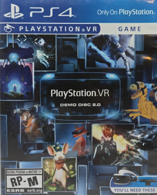 PlayStation VR Demo Disc 2.0 – PlayStation 4 (PS4) video game cover image, virtual reality demo compilation.
