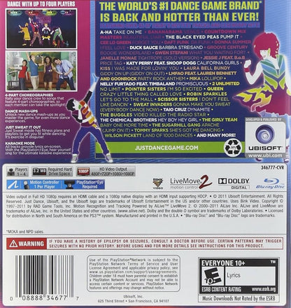 Just Dance 3 PlayStation 3 PS3 for retro video game enthusiasts featuring rhythm and dance gameplay popular music tracks motion controlled choreography multiplayer party modes energetic performances family friendly entertainment and collectible gaming appeal back cover