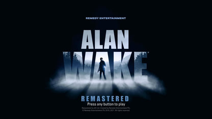 Alan Wake: Remastered – PlayStation 5 (PS5) start screen for action thriller video game