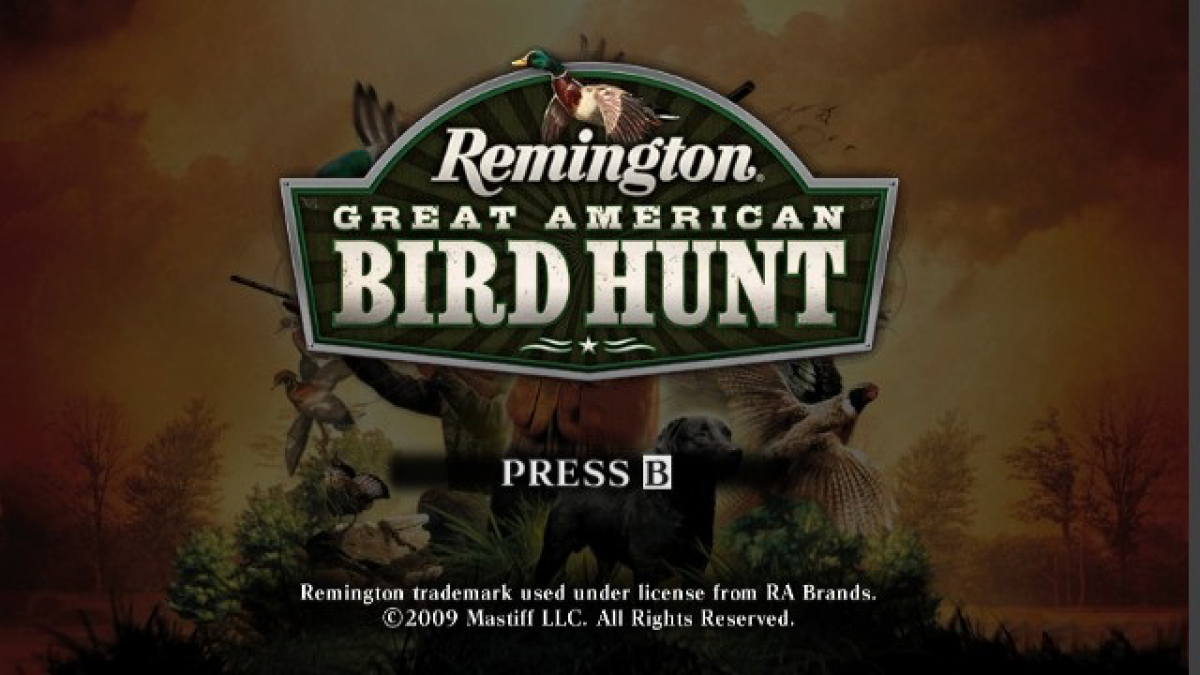 Remington Great American Bird Hunt – Nintendo Wii (Wii) hunting simulation shooting sports video game title screen