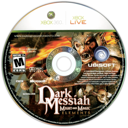 Dark Messiah: Might and Magic Elements – Xbox 360 (X360) Front Cover Disc Art Image