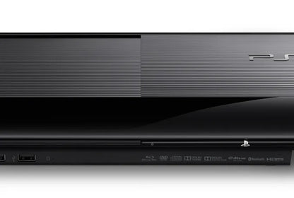 PlayStation 3 Super Slim 500GB Console Sony PS3 Super Slim home video game console with 500GB storage sliding disc cover Blu ray gaming system HDMI output wireless controller support