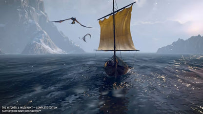 The Witcher 3 Wild Hunt Complete Edition Nintendo Switch NS video game featuring open world action role playing gameplay Geralt of Rivia monster hunting fantasy adventure sword combat magical signs alchemy crafting character progression branching story choices massive open world exploration quests and Complete Edition gameplay