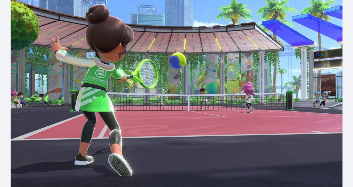 Nintendo Switch Sports with leg strap gameplay image for Nintendo Switch NS video game