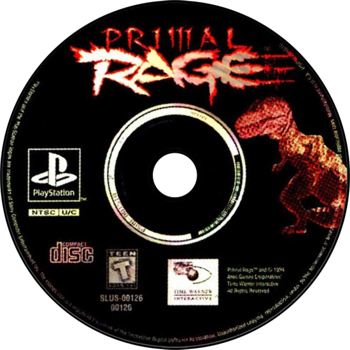 Primal Rage for PlayStation 1 fighting game featuring giant prehistoric beasts battling in arcade style combat long box packaging retro console release disc