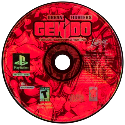 Gekido Urban Fighters PlayStation PS1 for fighting action video game fans featuring fast paced martial arts combat street fighting gameplay multiple playable characters powerful attacks urban environments arcade style action challenging enemies and classic PlayStation gameplay collectible gaming appeal disc