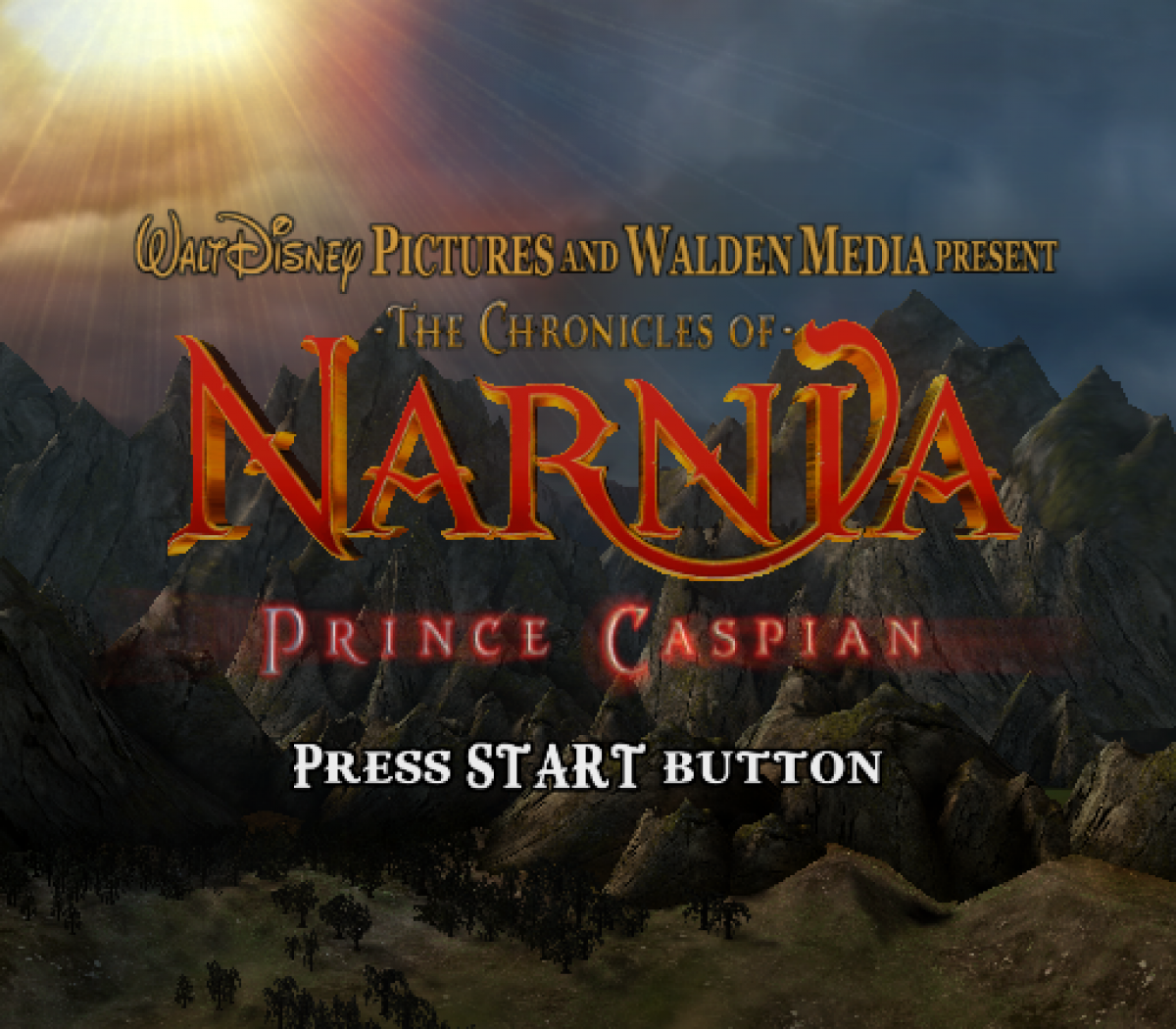 Chronicles of Narnia Prince Caspian PS2 PlayStation 2 action adventure game retro video game title screen