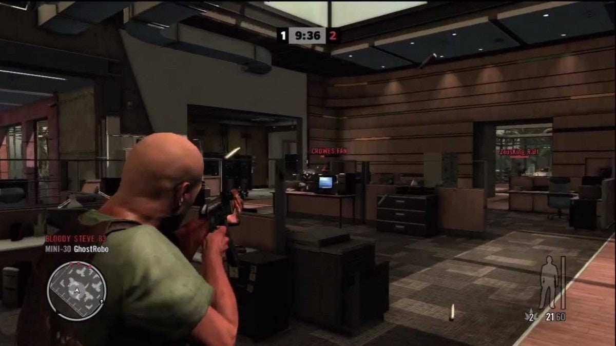 Max Payne 3 Xbox 360 third-person cinematic shooter video game featuring Bullet Time physics Max Payne in São Paulo Brazil bodyguard narrative cover shooting and multiplayer gang wars developed by Rockstar Games gameplay screenshot