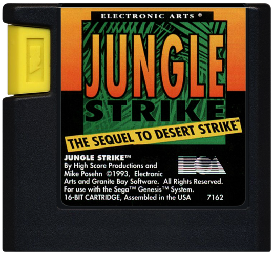 Jungle Strike cartidge for Sega Genesis (GEN) video game