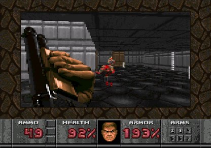DOOM 32X Sega 32X first person shooter FPS classic id Software fast paced demon blasting action sci fi hellish levels iconic weapons shotgun chainsaw retro gaming Sega Genesis 32X software video game title gameplay