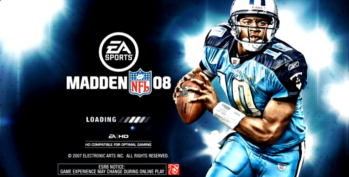 Madden NFL 08 title screen for PlayStation 3 (PS3) video game