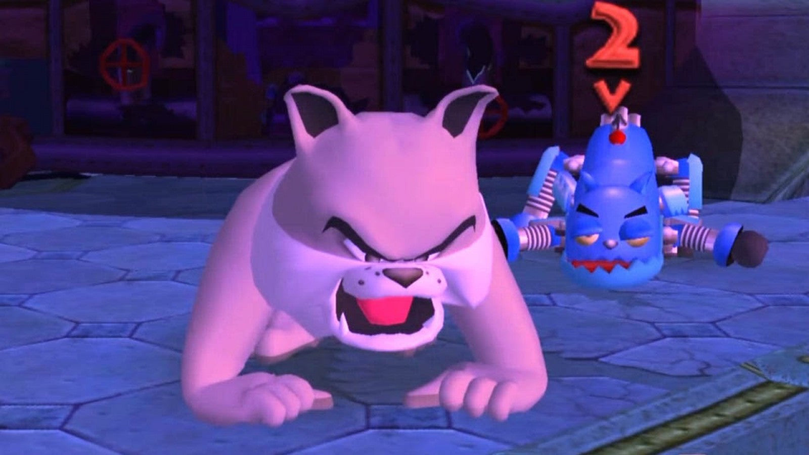 Tom and Jerry in War of the Whiskers GameCube GC video game, action fighting, cartoon-based gameplay, multiplayer, family-friendly, Nintendo GameCube title gameplay screenshot