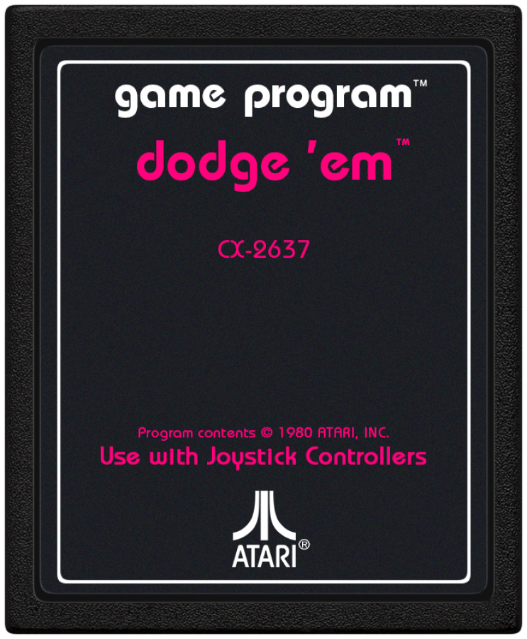 Dodge Em text label cartridge for Atari 2600 video game