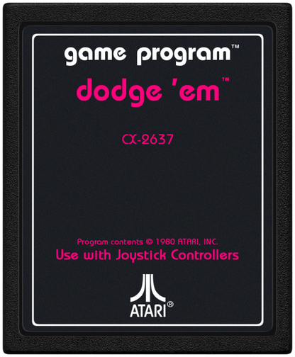 Dodge Em text label cartridge for Atari 2600 video game