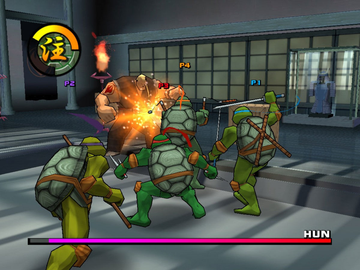 Teenage Mutant Ninja Turtles 2 Battle Nexus GameCube GC video game, action beat ’em up, cartoon-based gameplay, multiplayer, family-friendly, Nintendo GameCube title gameplay