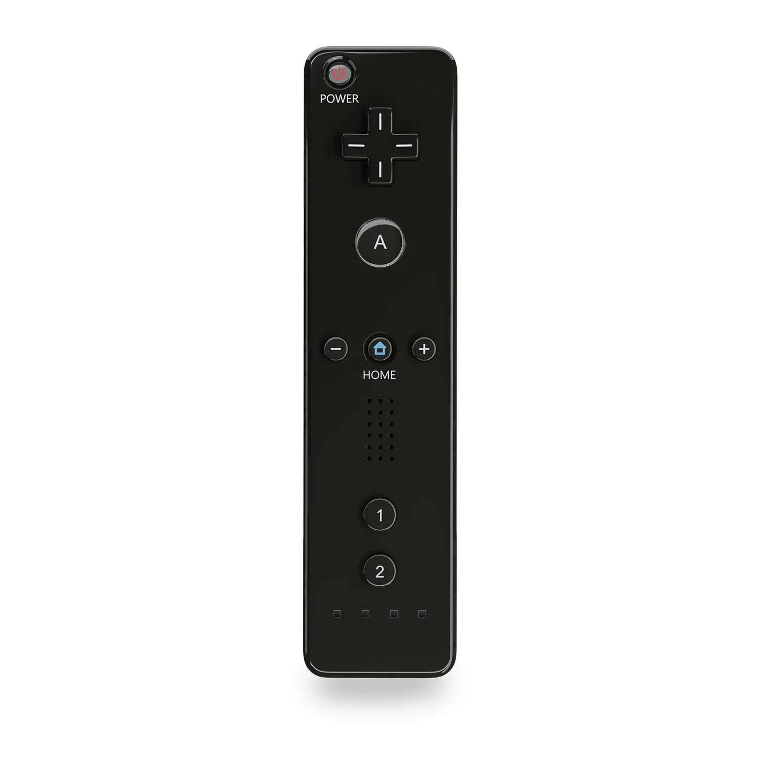 Black XYAB brand Wii Remote with built-in Motion Plus controller compatible with Nintendo Wii