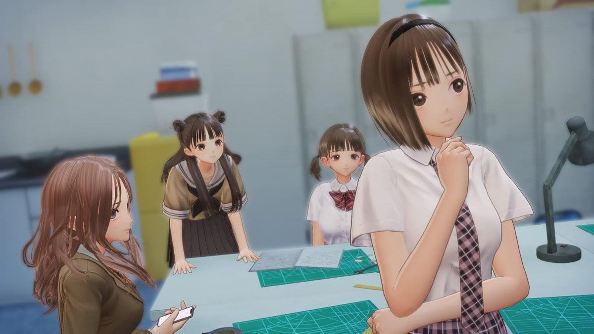 Blue Reflection Second Light for Nintendo Switch, gameplay for a role-playing video game with anime-style characters, real-time turn-based combat, exploration gameplay, and story-driven adventure