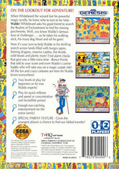 The Great Waldo Search back cover art for Sega Genesis (GEN) video game