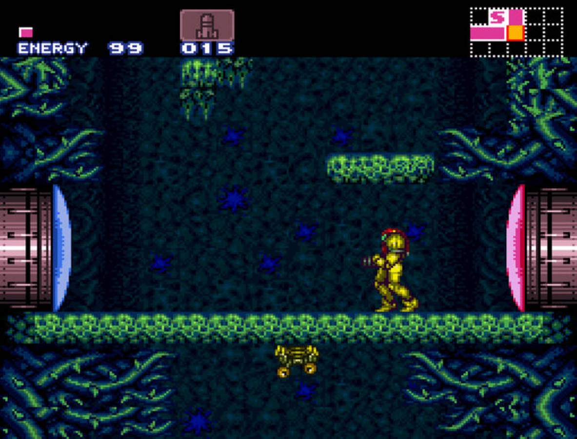 Super Metroid Player’s Choice Super Nintendo SNES video game, action adventure, sci-fi exploration, classic Nintendo title gameplay