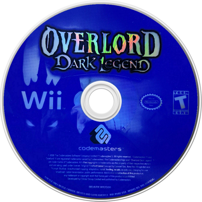 Overlord: Dark Legend – Nintendo Wii (Wii) action-adventure fantasy role-playing video game disc