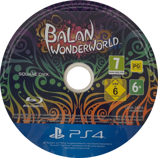 Balan Wonderworld [PAL] disc for PlayStation 4 (PS4) 3D platformer video game