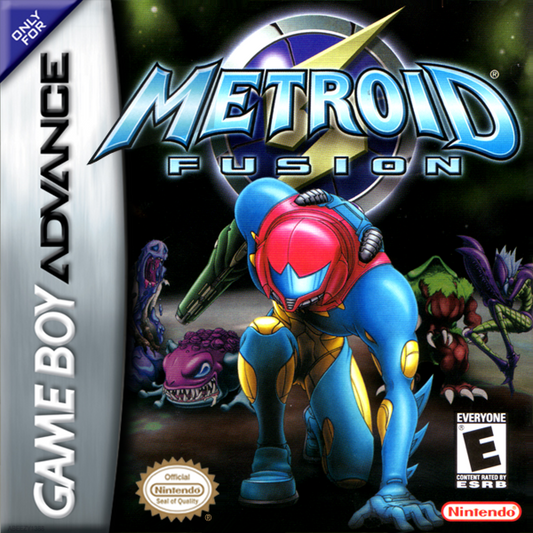 Metroid: Fusion – Game Boy Advance (GBA) Front Cover Box Art for this Video Game