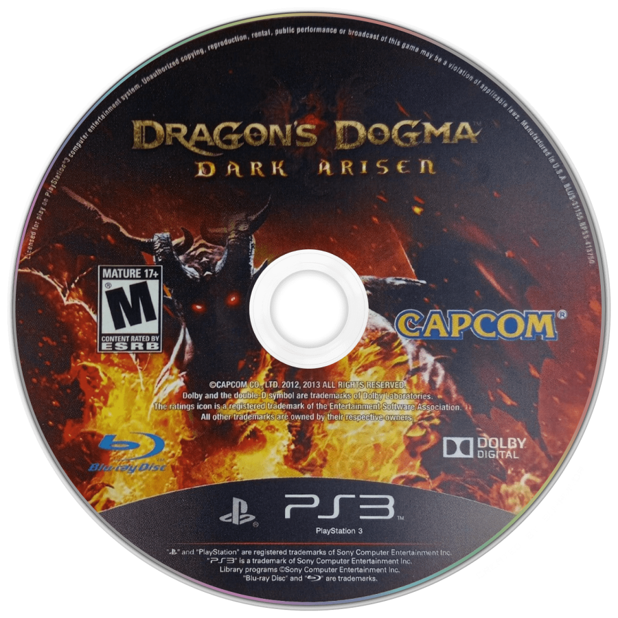 Dragon's Dogma: Dark Arisen disc for PlayStation 3 (PS3) video game