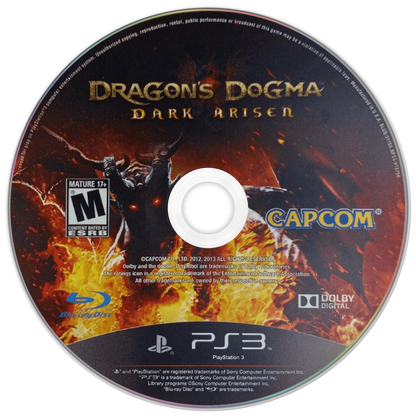 Dragon's Dogma: Dark Arisen disc for PlayStation 3 (PS3) video game