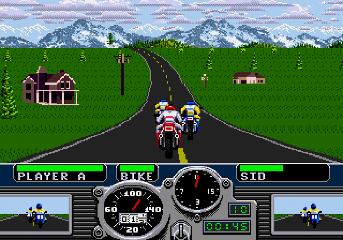 Road Rash Sega Genesis video game, motorcycle racing combat, arcade-style gameplay, retro EA sports action title gameplay screenshot