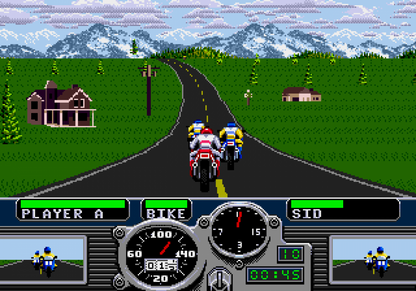 Road Rash Sega Genesis video game, motorcycle racing combat, arcade-style gameplay, retro EA sports action title gameplay screenshot