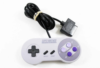 Front view of original Super Nintendo SNES controller wired gaming accessory