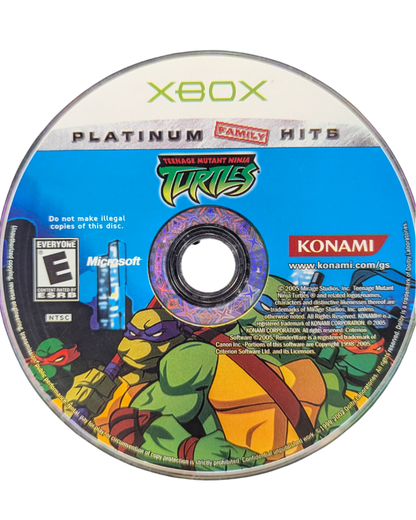 Teenage Mutant Ninja Turtles TMNT Platinum Hits Xbox classic arcade beat em up game four player cooperative brawler featuring Leonardo Donatello Michelangelo Raphael and villains Shredder Krang disc