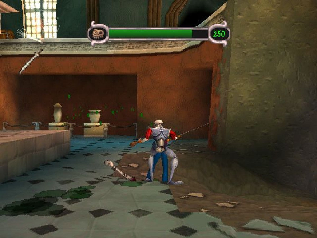 MediEvil 2 PlayStation PS1 for action adventure video game fans featuring Sir Daniel Fortesque gothic environments hack and slash combat puzzle solving undead enemies weapons exploration humorous storytelling challenging bosses and classic retro PlayStation gaming collectible appeal gameplay