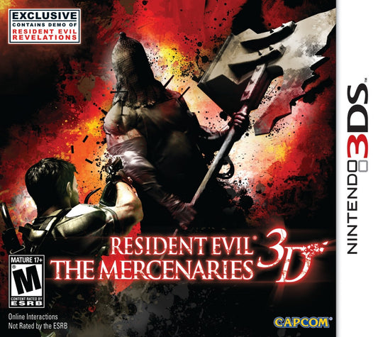 Resident Evil The Mercenaries 3D Nintendo 3DS video game featuring intense survival horror action fast paced arcade style missions classic Resident Evil characters cooperative multiplayer and Capcom handheld shooter experience cover art