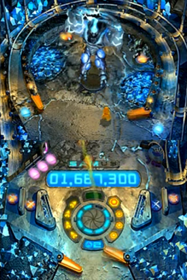 Metroid Prime Pinball game for the Nintendo DS featuring pinball style gameplay with Metroid themed tables boss battles power ups and fast paced arcade action using touch controls gameplay