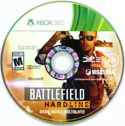 Battlefield Hardline disc 1 for Xbox 360 (X360) first-person shooter video game