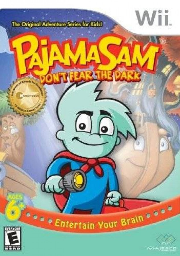 Pajama Sam in Don't Fear the Dark cover art for Nintendo Wii (Wii) video game