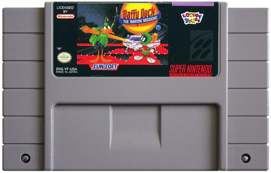 Daffy Duck: Marvin Missions cartridge for Super Nintendo Entertainment System (SNES) retro video game