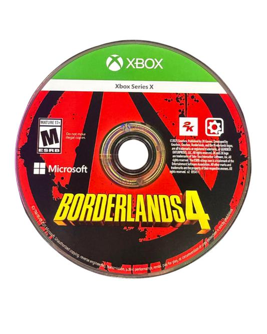 Borderlands 4 disc for Xbox Series X (XSX) action role-playing looter-shooter video game